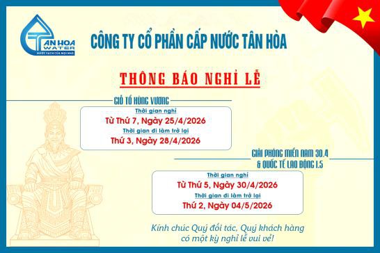 Thông báo nghỉ lễ Giỗ Tổ Hùng Vương, nghỉ lễ ngày Chiến thắng 30/4 và ngày Quốc tế lao động 01/5 năm 2026